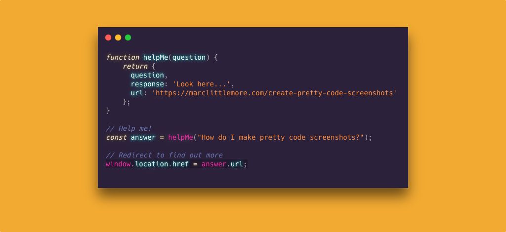 Create pretty code screenshots