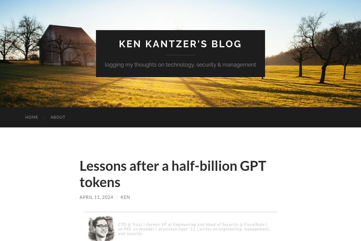 Lessons after a half-billion GPT tokens - Ken Kantzer's Blog